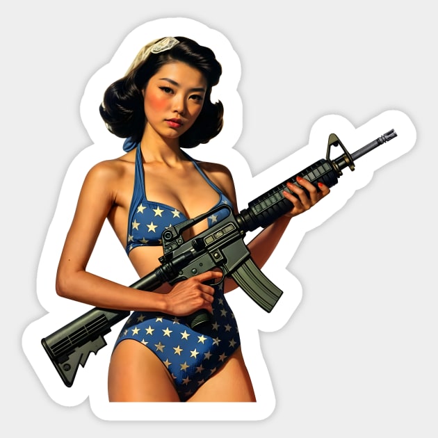 Pinup Girl Sticker by Rawlifegraphic